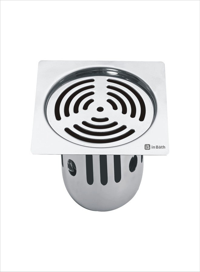 InBāth Floor Drainer/Grating Flat Cut Square with Cockroach Trap| Stainless Steel 304 Grade | 5 x 5 inches (ELES-055 C) - Image 1